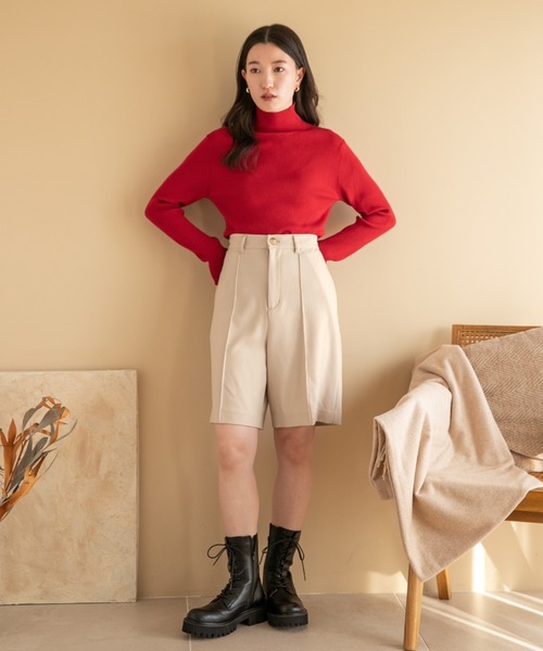 LOWRYS FARM（ローリーズファーム）の「メランジピンタックショートパンツ２　175000（その他パンツ・レディース・ブラック/アイボリー/ブラウン・FREE）」の16枚目の写真