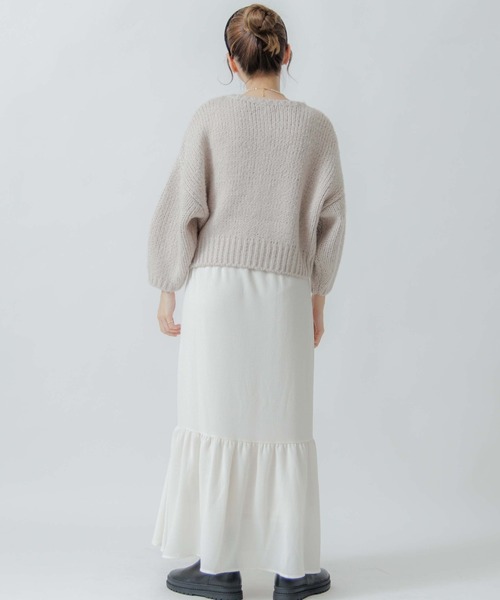 flower(フラワー)の「クリスタルアランニット(ニット/セーター・レディース・グレー/アイボリー・FREE)」の6枚目の写真