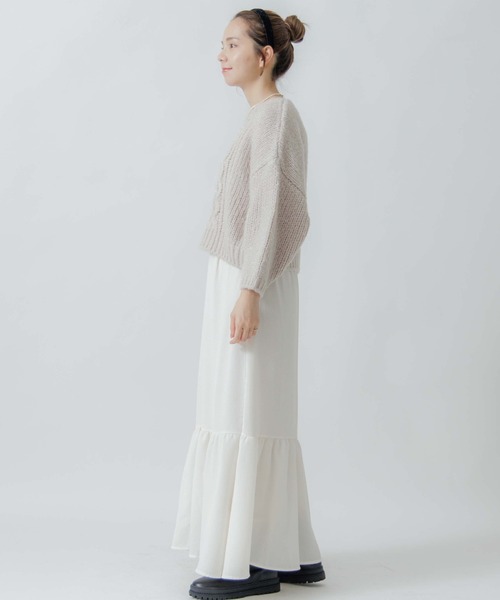 flower(フラワー)の「クリスタルアランニット(ニット/セーター・レディース・グレー/アイボリー・FREE)」の18枚目の写真