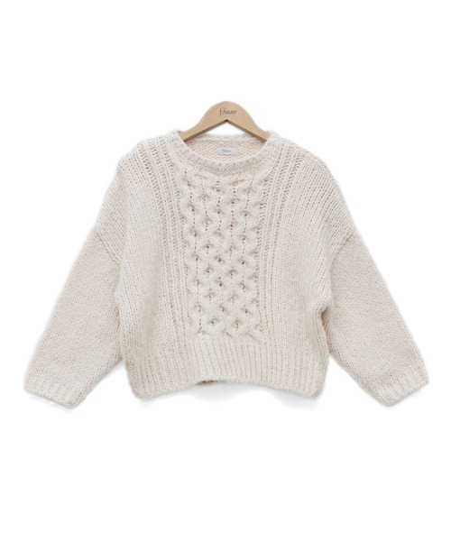 flower(フラワー)の「クリスタルアランニット(ニット/セーター・レディース・グレー/アイボリー・FREE)」の15枚目の写真