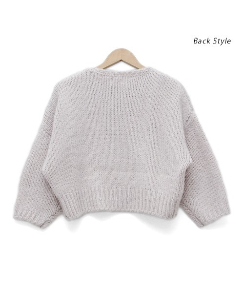 flower(フラワー)の「クリスタルアランニット(ニット/セーター・レディース・グレー/アイボリー・FREE)」の5枚目の写真