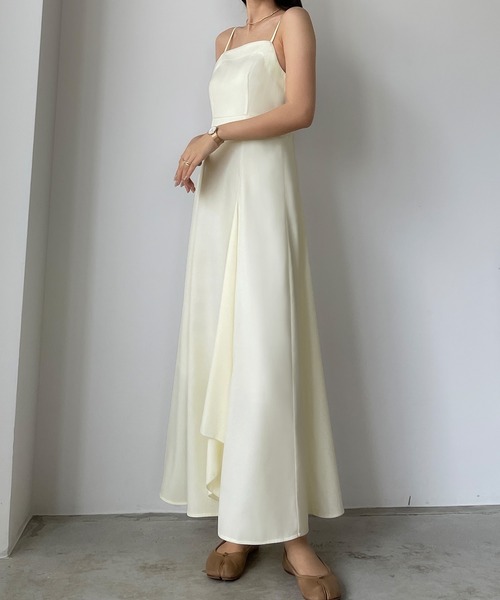 フレアラッフルキャミワンピース[高身長サイズMT/低身長サイズS有り]（ワンピース）｜Louere（ルエレ）