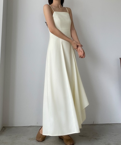 フレアラッフルキャミワンピース[高身長サイズMT/低身長サイズS有り]（ワンピース）｜Louere（ルエレ）