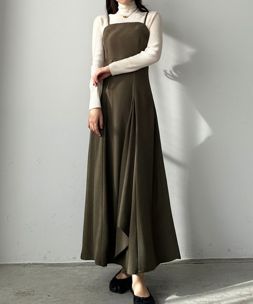 フレアラッフルキャミワンピース[高身長サイズMT/低身長サイズS有り]（ワンピース）｜Louere（ルエレ）