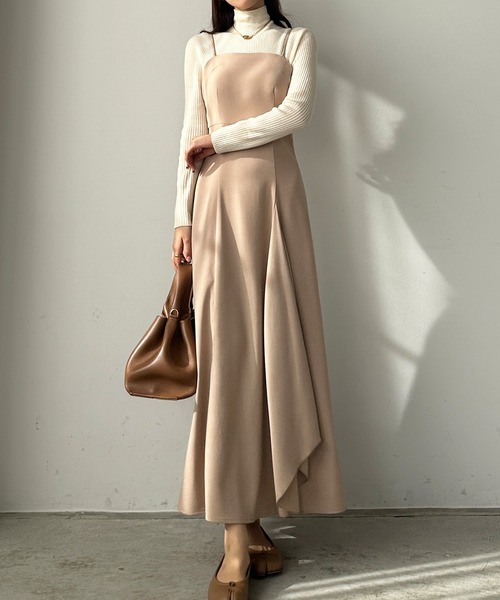 フレアラッフルキャミワンピース[高身長サイズMT/低身長サイズS有り]（ワンピース）｜Louere（ルエレ）