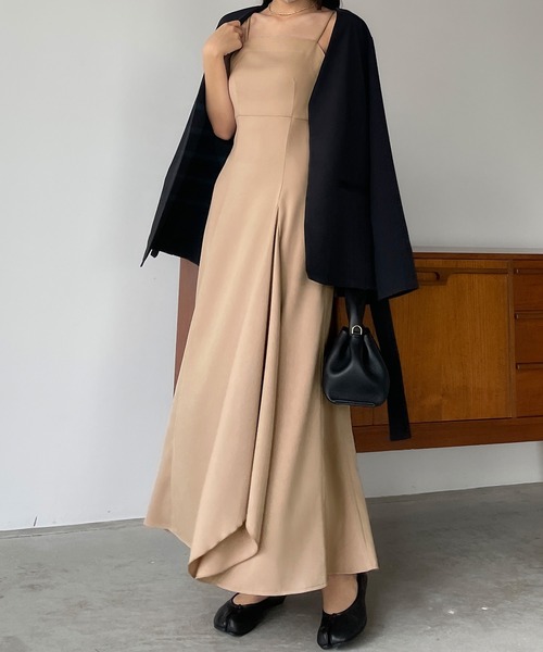 フレアラッフルキャミワンピース[高身長サイズMT/低身長サイズS有り]（ワンピース）｜Louere（ルエレ）