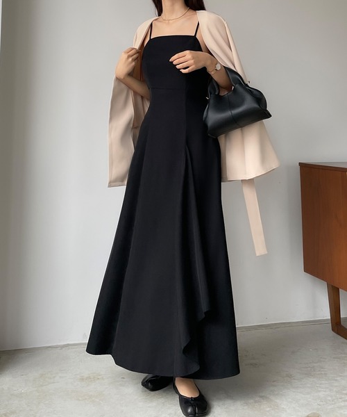 フレアラッフルキャミワンピース[高身長サイズMT/低身長サイズS有り]（ワンピース）｜Louere（ルエレ）