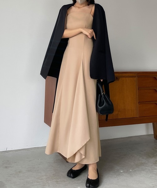 フレアラッフルキャミワンピース[高身長サイズMT/低身長サイズS有り]（ワンピース）｜Louere（ルエレ）