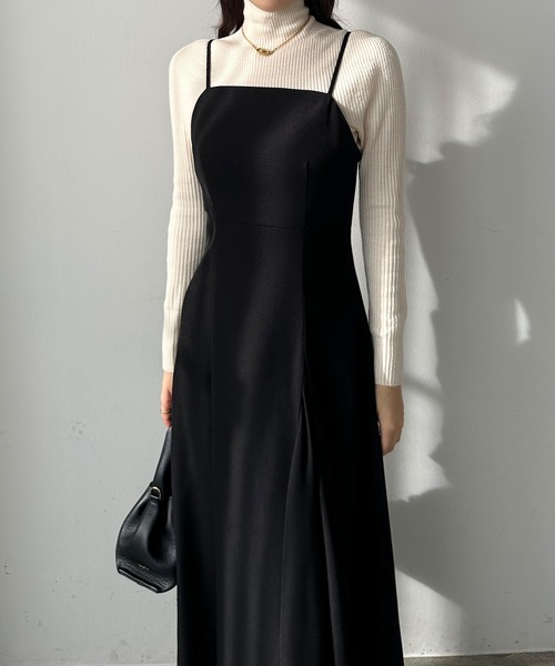 フレアラッフルキャミワンピース[高身長サイズMT/低身長サイズS有り]（ワンピース）｜Louere（ルエレ）