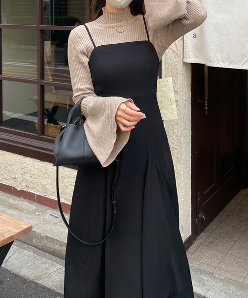 フレアラッフルキャミワンピース[高身長サイズMT/低身長サイズS有り]（ワンピース）｜Louere（ルエレ）