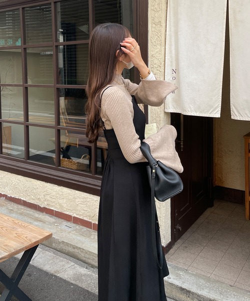 フレアラッフルキャミワンピース[高身長サイズMT/低身長サイズS有り]（ワンピース）｜Louere（ルエレ）