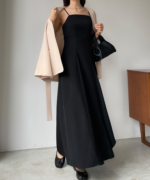 【LOVEPARIS】♡アメリ ボタン フレア ワンピース♡ セール】フレアラッフルキャミワンピース[高身長サイズMT/低身長