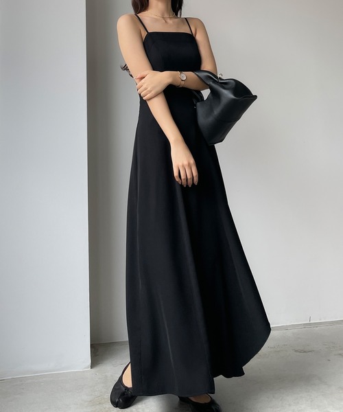 フレアラッフルキャミワンピース[高身長サイズMT/低身長サイズS有り]（ワンピース）｜Louere（ルエレ）