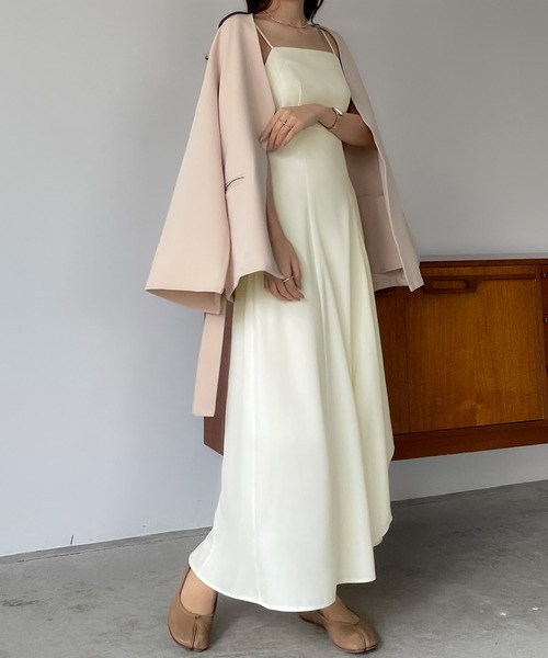 フレアラッフルキャミワンピース[高身長サイズMT/低身長サイズS有り]（ワンピース）｜Louere（ルエレ）