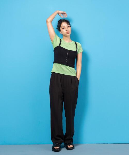 CITEN(シテン)の「<CITEN>ニットビスチェ(ベスト・レディース・ホワイト/ブラック・FREE)」の3枚目の写真