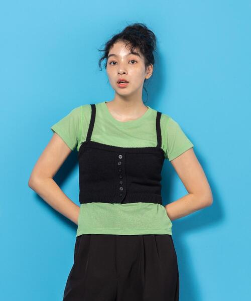 CITEN(シテン)の「<CITEN>ニットビスチェ(ベスト・レディース・ホワイト/ブラック・FREE)」の4枚目の写真