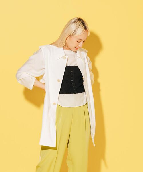 CITEN(シテン)の「<CITEN>ニットビスチェ(ベスト・レディース・ホワイト/ブラック・FREE)」の7枚目の写真