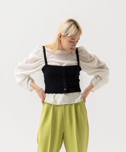 CITEN(シテン)の「<CITEN>ニットビスチェ(ベスト・レディース・ホワイト/ブラック・FREE)」の11枚目の写真