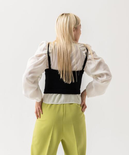 CITEN(シテン)の「<CITEN>ニットビスチェ(ベスト・レディース・ホワイト/ブラック・FREE)」の13枚目の写真