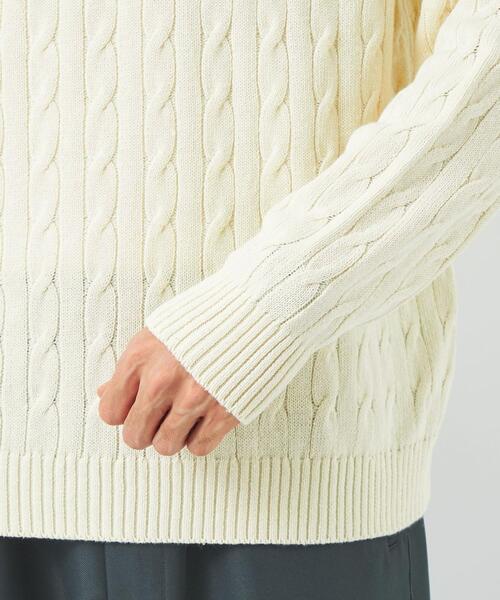 green label relaxing（グリーンレーベルリラクシング）の「ケーブル編み クルーネック ニット（ニット/セーター・メンズ・ホワイト/ケリー/ネイビー/イエロー・M/L/S/XL）」の16枚目の写真