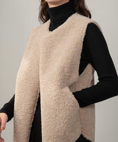 Amiur(エミレ)の「boa switching vest(ベスト・レディース・アイボリー・FREE)」の6枚目の写真