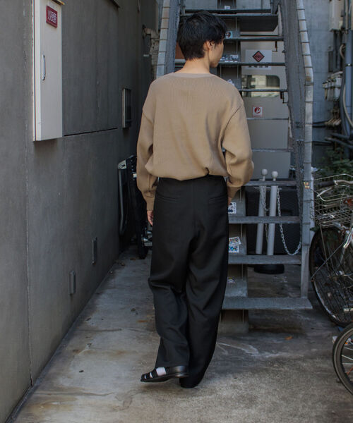 GLOSTER(グロスター)の「【GLOSTER/グロスター】ARMY RIB ヘンリーネックロンT(Tシャツ/カットソー・メンズ・キナリ/ベージュ/チャコールグレー・M/L)」の14枚目の写真