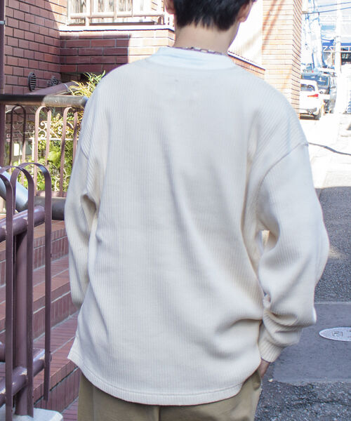 GLOSTER(グロスター)の「【GLOSTER/グロスター】ARMY RIB ヘンリーネックロンT(Tシャツ/カットソー・メンズ・キナリ/ベージュ/チャコールグレー・M/L)」の18枚目の写真