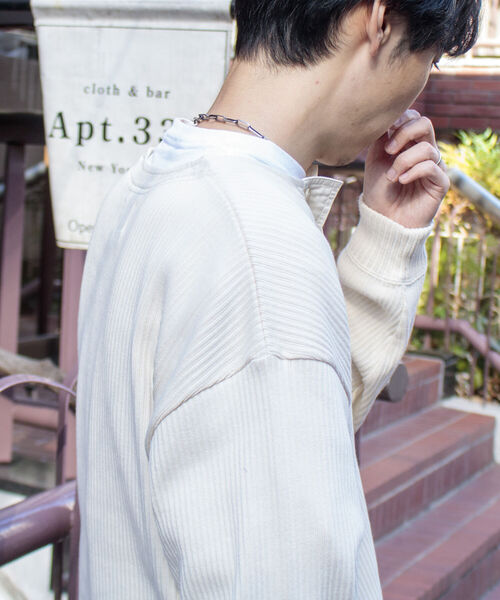 GLOSTER(グロスター)の「【GLOSTER/グロスター】ARMY RIB ヘンリーネックロンT(Tシャツ/カットソー・メンズ・キナリ/ベージュ/チャコールグレー・M/L)」の19枚目の写真