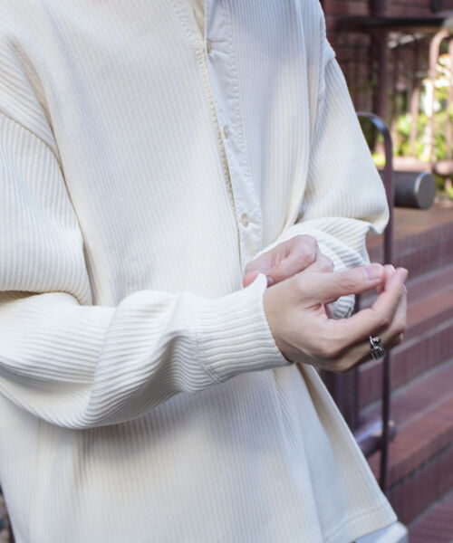 GLOSTER(グロスター)の「【GLOSTER/グロスター】ARMY RIB ヘンリーネックロンT(Tシャツ/カットソー・メンズ・キナリ/ベージュ/チャコールグレー・M/L)」の20枚目の写真