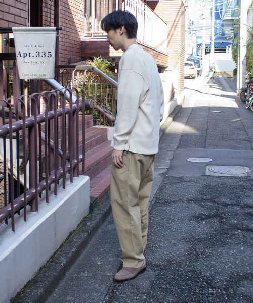 GLOSTER(グロスター)の「【GLOSTER/グロスター】ARMY RIB ヘンリーネックロンT(Tシャツ/カットソー・メンズ・キナリ/ベージュ/チャコールグレー・M/L)」の22枚目の写真