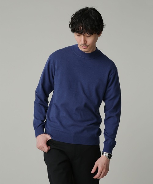 NANO universe（ナノユニバース）の「LB.04/WEB限定 12Gストレッチモックネックニット（ニット/セーター・メンズ・ブラック/グレー/ブルー・S/M/L/XL）」の6枚目の写真