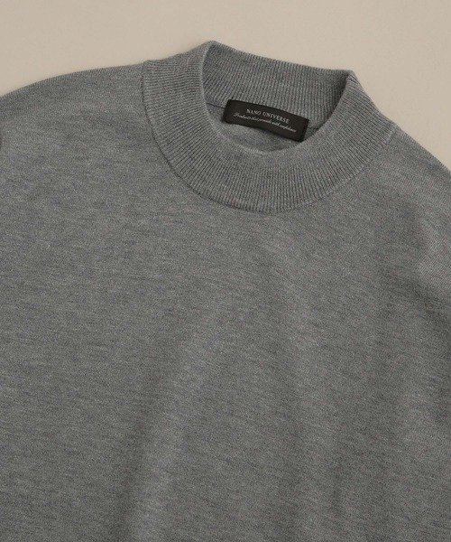 NANO universe（ナノユニバース）の「LB.04/WEB限定 12Gストレッチモックネックニット（ニット/セーター・メンズ・ブラック/グレー/ブルー・S/M/L/XL）」の14枚目の写真