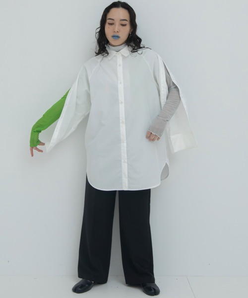 VACANCY（ヴァカンシー）の「マルチウェイショルダーオープンシャツ（シャツ/ブラウス・レディース・イエロー/ホワイト/ブルー・FREE）」の5枚目の写真