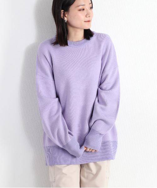 cepo(セポ)の「カラージャガードクルーネックニット(ニット/セーター・レディース・オレンジ/イエロー/ベージュ/ラベンダー・M)」の3枚目の写真