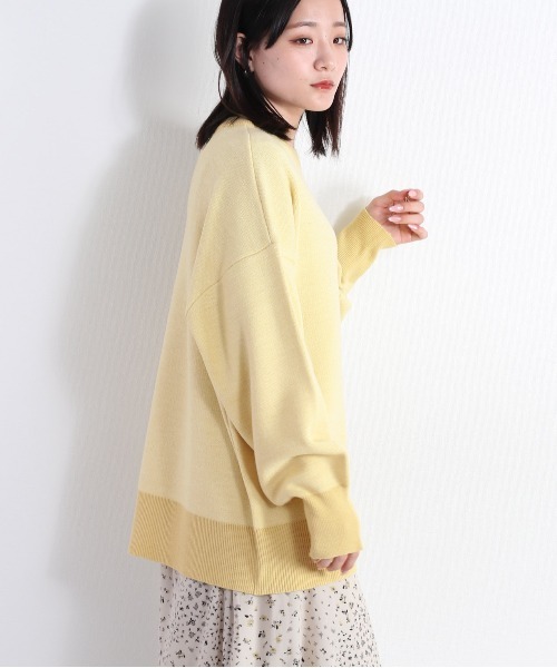 cepo(セポ)の「カラージャガードクルーネックニット(ニット/セーター・レディース・オレンジ/イエロー/ベージュ/ラベンダー・M)」の9枚目の写真