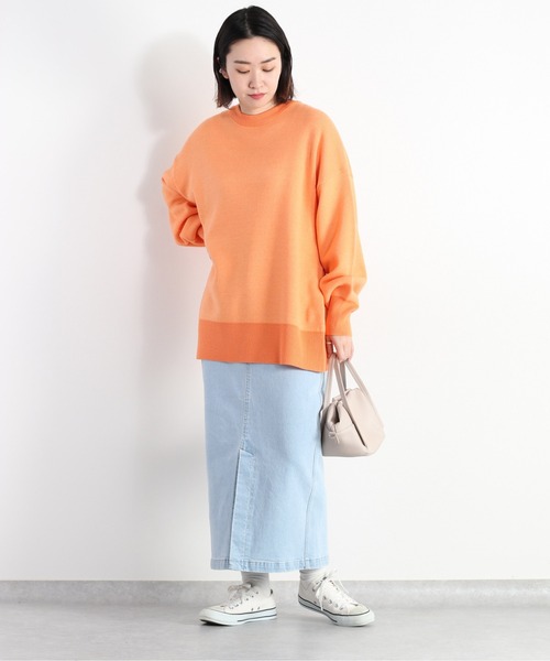 cepo(セポ)の「カラージャガードクルーネックニット(ニット/セーター・レディース・オレンジ/イエロー/ベージュ/ラベンダー・M)」の22枚目の写真