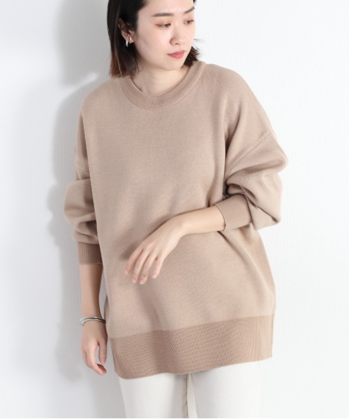 cepo(セポ)の「カラージャガードクルーネックニット(ニット/セーター・レディース・オレンジ/イエロー/ベージュ/ラベンダー・M)」の5枚目の写真