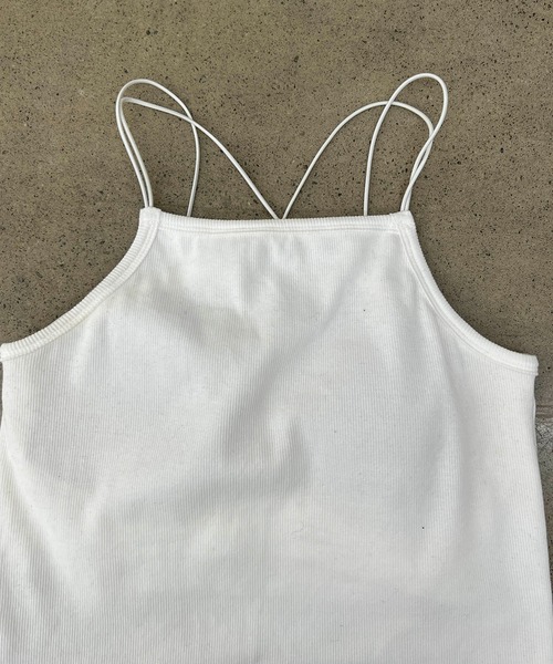 CAPRICIEUX LE'MAGE（カプリシューレマージュ）の「Wストラップキャミ（キャミソール・レディース・ブラック/グレイッシュベージュ/ホワイト・FREE）」の15枚目の写真