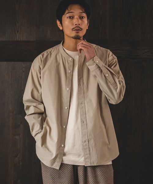 JOURNAL STANDARD（ジャーナルスタンダード）の「パターンバンド ロングスリーブ シャツ（シャツ/ブラウス・メンズ・ホワイト/グリーン/ベージュ/パープル/イエロー/グリーン系その他・SMALL/MEDIUM/LARGE）」の3枚目の写真