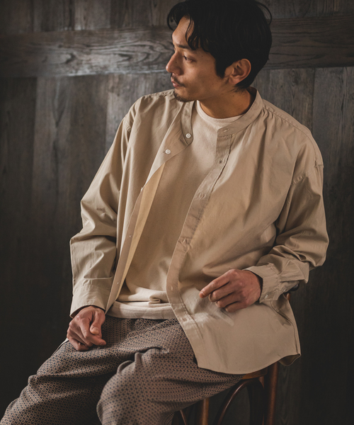 JOURNAL STANDARD（ジャーナルスタンダード）の「パターンバンド ロングスリーブ シャツ（シャツ/ブラウス・メンズ・ホワイト/グリーン/ベージュ/パープル/イエロー/グリーン系その他・SMALL/MEDIUM/LARGE）」の11枚目の写真