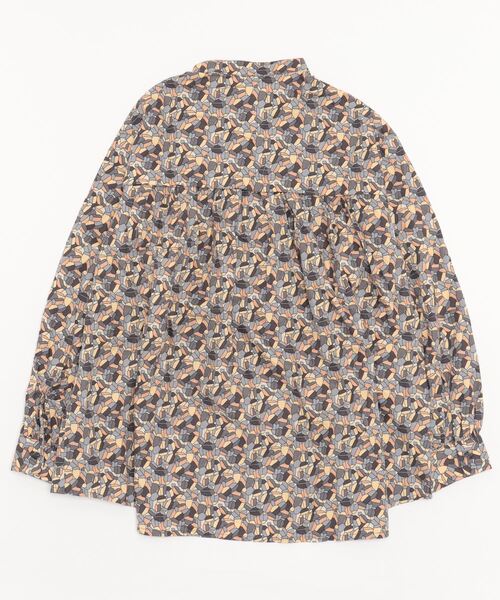 sandy（サンディー）の「sandy/プリントクルーネックタックギャザーブラウス（シャツ/ブラウス・レディース・ベージュ/ブラック/グレー/ブルー・FREE）」の5枚目の写真