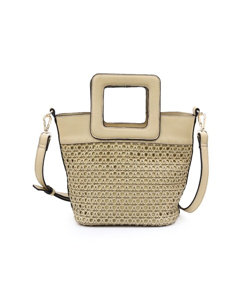 MIAN （ミアン）の「メッシュ合皮2wayハンドバッグ（ハンドバッグ・レディース・ベージュ/イエロー/グリーン/アイボリー・FREE）」の3枚目の写真