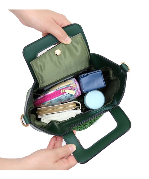 MIAN （ミアン）の「メッシュ合皮2wayハンドバッグ（ハンドバッグ・レディース・ベージュ/イエロー/グリーン/アイボリー・FREE）」の14枚目の写真