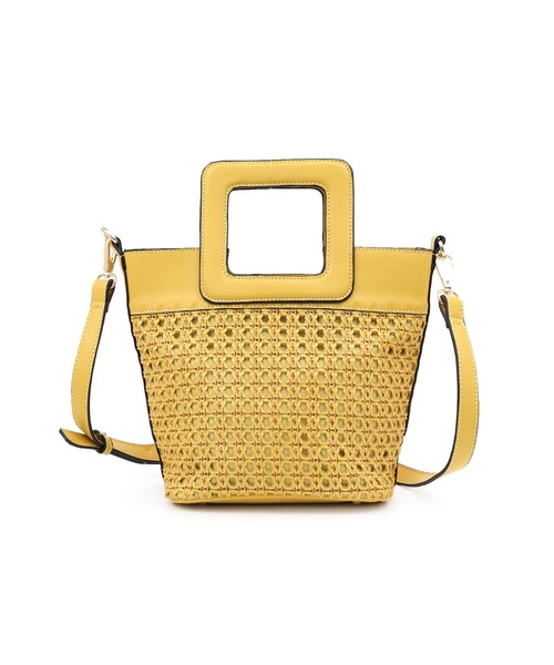 MIAN （ミアン）の「メッシュ合皮2wayハンドバッグ（ハンドバッグ・レディース・ベージュ/イエロー/グリーン/アイボリー・FREE）」の12枚目の写真