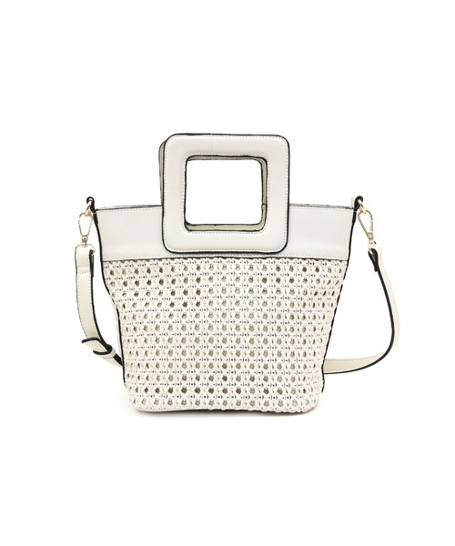 MIAN （ミアン）の「メッシュ合皮2wayハンドバッグ（ハンドバッグ・レディース・ベージュ/イエロー/グリーン/アイボリー・FREE）」の6枚目の写真