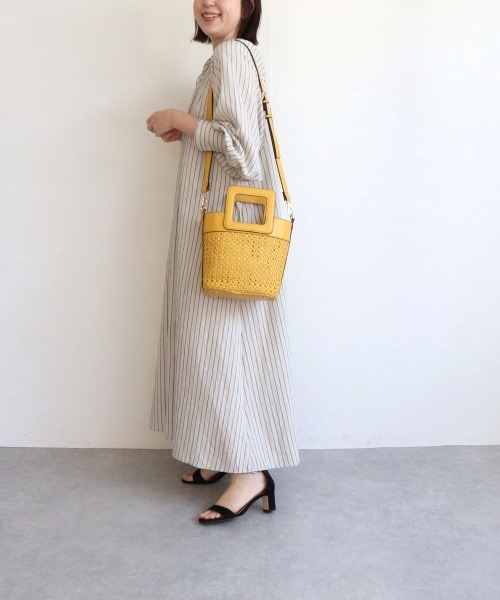 MIAN （ミアン）の「メッシュ合皮2wayハンドバッグ（ハンドバッグ・レディース・ベージュ/イエロー/グリーン/アイボリー・FREE）」の17枚目の写真