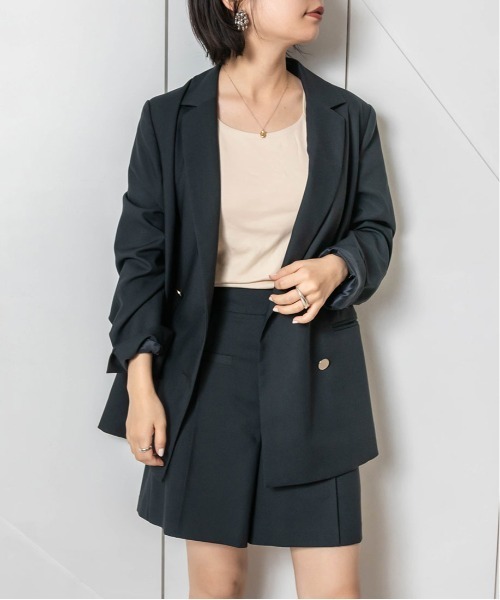 RANDA(ランダ)の「ダブルボタンテーラードジャケット(テーラードジャケット・レディース・ネイビー/ベージュ/グレー・0/1)」の4枚目の写真