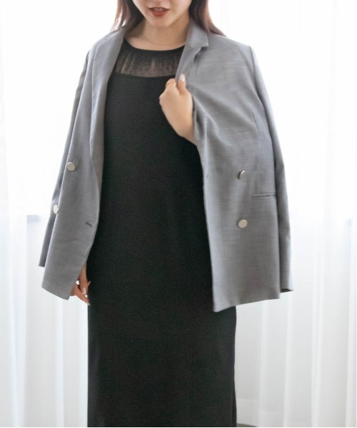 RANDA(ランダ)の「ダブルボタンテーラードジャケット(テーラードジャケット・レディース・ネイビー/ベージュ/グレー・0/1)」の7枚目の写真