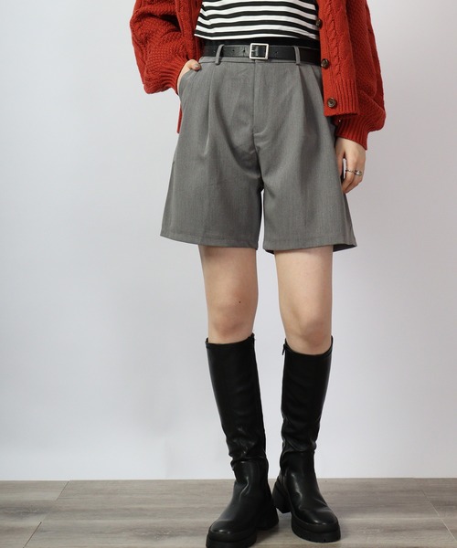 spiritoso（スピリトーゾ）の「spiritoso ベルト付きポケットショートパンツ（その他パンツ・レディース・グレー・M/L）」の5枚目の写真