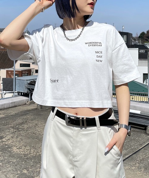 PAGEBOY（ページボーイ）の「マルチロゴショートT（Tシャツ/カットソー・レディース・グリーン/オフホワイト/ブラック・FREE）」の2枚目の写真